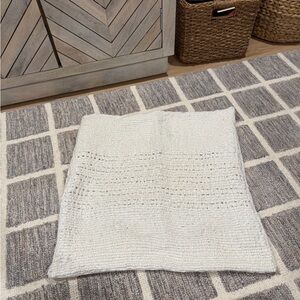 West Elm Cream Crocheted Textured Pillow Cover